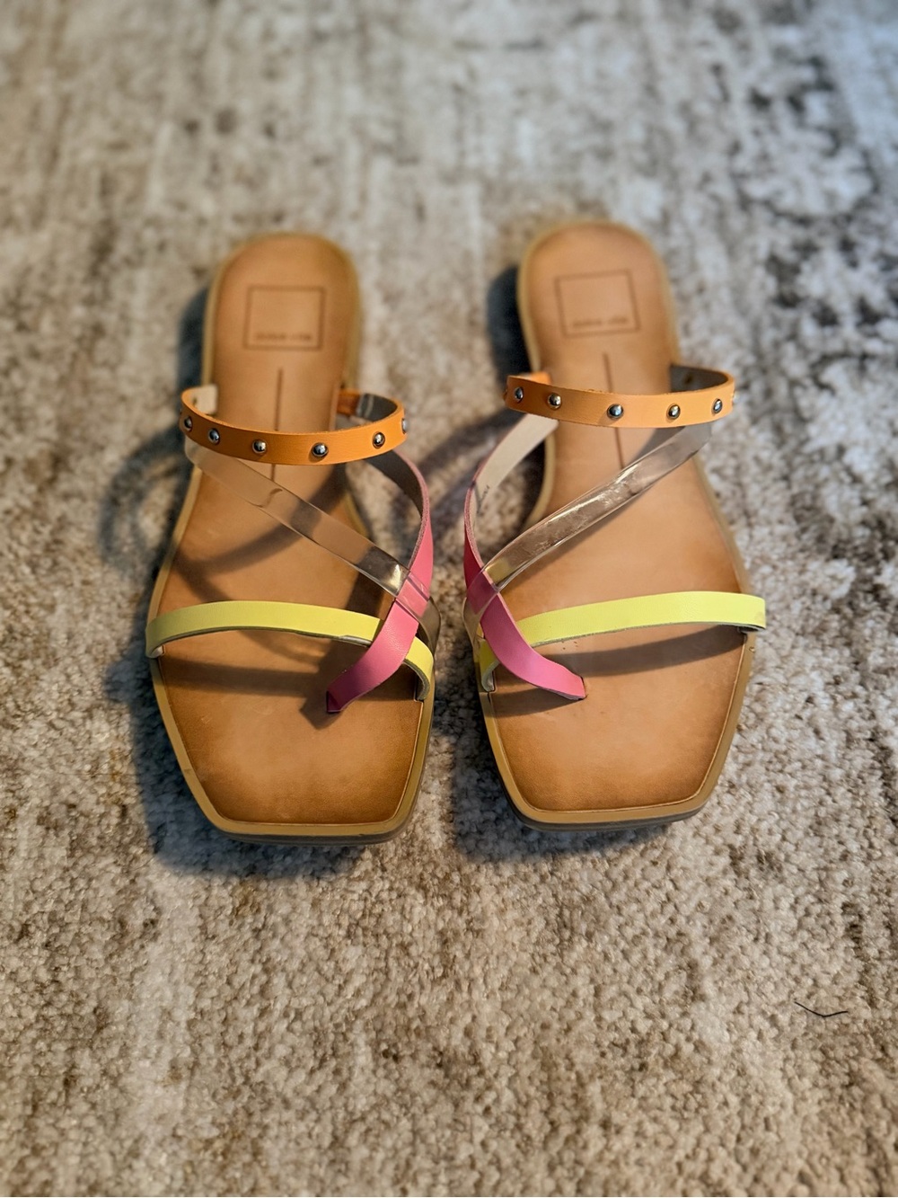 Dolce Vita ISA Multicolor Strappy Flat Sandals Size 8M